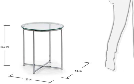 Laforma Beistelltisch Divid Glas Metall Transparent Chrom O50 X